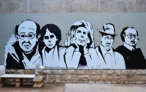 Mural en la facultad de Filosofía de la Universidad de Valencia (España).