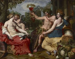 Los filósofos también escriben poemas "Ceres, Baco y Venus", de Abraham Janssens. la obra está en el Brukenthal National Museum, en Rumanía. Imagen de dominio público distribuida por Wikimedia Commons.