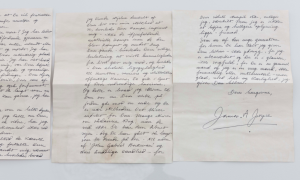 Dora García: arte en el aire Una de las obra de García consiste en falsificar una carta de admiración que Joyce escribió a Ibsen en 1901.