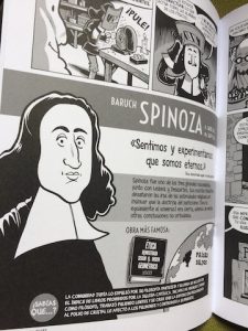 Conocer la filosofía con un cómic Spinoza, uno de los grandes racionalistas, habla sobre la mente.