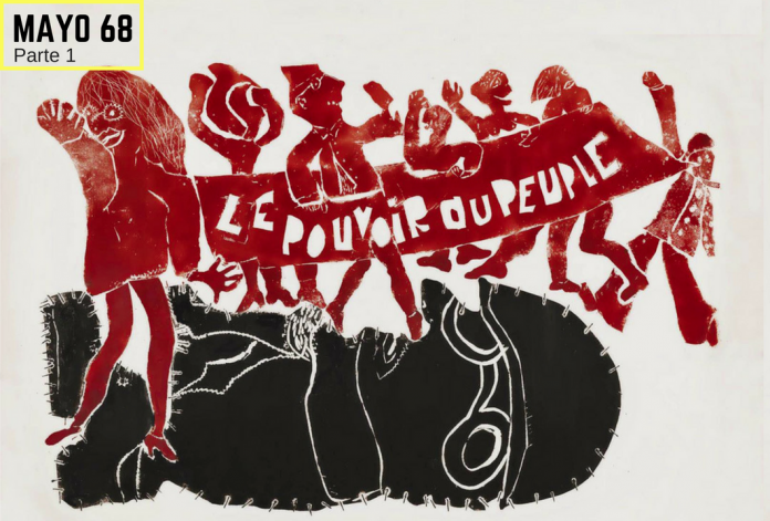 Parte1 Los protestas de Mayo del 68 eran abstractas y muy ambiciosas: los enemigos eran la sociedad de consumo, la acumulación, la burocracia, los medios de comunicación, el aburrimiento, las convenciones… ¿Qué partido era capaz de hacerse cargo de esas reivindicaciones? Tras un destello en el que algo de aquello pareció atisbarse, lo imposible siguió siendo imposible.