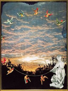 Los revolucionarios de la cultura Joseph Cornell. "The Sixth Dawn" (1964). "Collage" de papel sobre masonita.