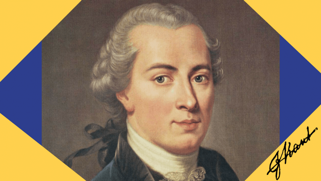 Ilustración hecha a partir de una imagen de Immanuel Kant distribuida por Liz Mc a través Flickr, bajo licencia Creative Commons CC BY 2.0., y firma del filósofo de dominio público distribuida por Wikimedia Commons.