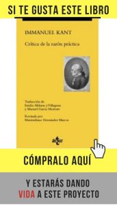 Kant, el revolucionario apacible "Crítica de la razón práctica", de Immanuel Kant, en edición de Tecnos.