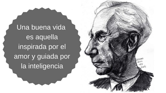 Russell Diseño hecho a partir de una ilustración de Bertrand Russell (a la derecha) realizada por Arturo Espinosa. Cortesía del artista. www.artypaintings.com
