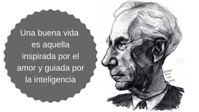 Russell Diseño hecho a partir de una ilustración de Bertrand Russell (a la derecha) realizada por Arturo Espinosa. Cortesía del artista. www.artypaintings.com
