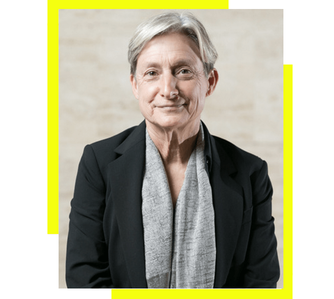 10 filósofas que piensan el feminismo (y una que propone repensarlo) Judith Butler (1956). Diseño hecho a partir de una imagen de abril de 2018 ligeramente modificada (recortada y enmarcada) distribuida en Wikimedia Commons por Centro de Cultura Contemporánea de Barcelona como parte del proyecto GLAM-WIKI con Amical Wikimedia bajo licencia Creative Commons Attribution-ShareAlike 4.0 International (CC BY-SA 4.0). Autor: Miquel Taverna.