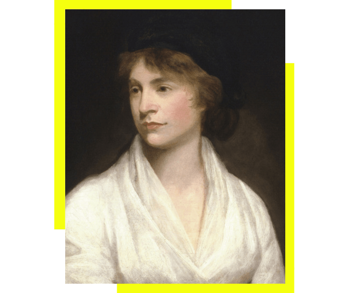 Mary Wollstonecraft (1759-1797). Retrato de John Opie (1761–1807) hacia 1797. Está en la National Portrait Gallery de Londres (Reino Unido). Imagen distribuida por Wikimedia Commons bajo licencia PD-Art.