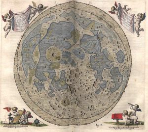 El eterno hechizo de la luna Mapa de la luna de Hevelius, 1645.