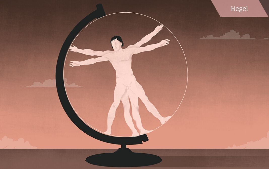 Dosier Hegel La filosofía de Hegel recibe el nombre de «idealismo absoluto», una reflexión sobre la realidad globalmente considerada, a la que da el nombre de absoluto, entendida como idea, naturaleza y espíritu, que se desarrolla en el tiempo en un proceso que denomina «dialéctico». La dialéctica describe tanto el modo de pensar como el de ser, porque, para Hegel, no existe el ser por un lado y el pensar por otro: concepto y realidad son lo mismo. © Ana Yael