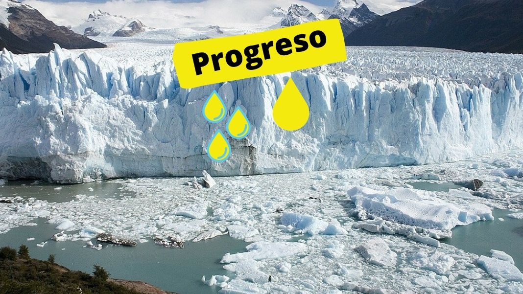 Progreso. Diseño hecho a partir de una imagen de David Mark en Pixabay «La fe en el progreso —la promesa y la premisa de la civilización— se derrite como un glaciar», comienza diciendo Christopher Ryan en «Civilizados hasta la muerte», publicado por Capitán Swing.