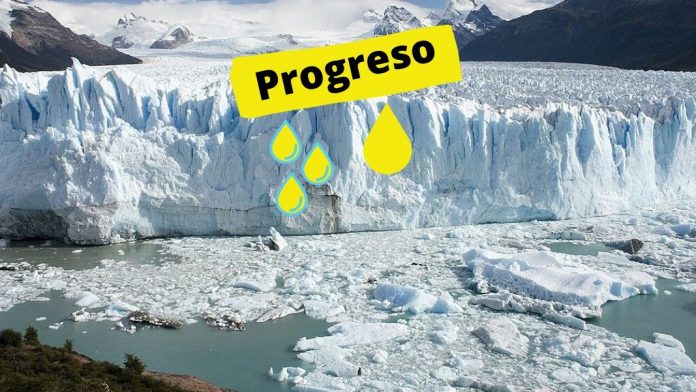 Progreso. Diseño hecho a partir de una imagen de David Mark en Pixabay «La fe en el progreso —la promesa y la premisa de la civilización— se derrite como un glaciar», comienza diciendo Christopher Ryan en «Civilizados hasta la muerte», publicado por Capitán Swing.