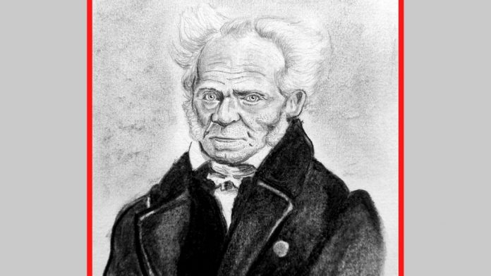 Schopenhauer Diseño hecho a partir de un dibujo de Arthur Schopenhauer a lápiz de Álvaro Marqués Hijazo derivado de la imagen Arthur Schopenhauer by J Schäfer, 1859, distribuida por Wikimedia Commons bajo licencia creative commons Attribution-ShareAlike 4.0 International (CC BY-SA 4.0).