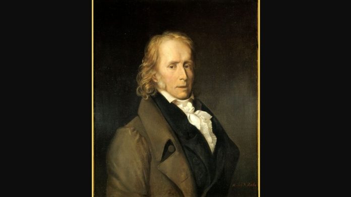 Benjamin Constant En 1819, Benjamin Constant dio su discurso La libertad de los antiguos frente a la de los modernos. Montaje realizado a partir del retrato del pintor Hercule de Roche a Constant en 1820. Wikimedia Commons (CC0 1.0).