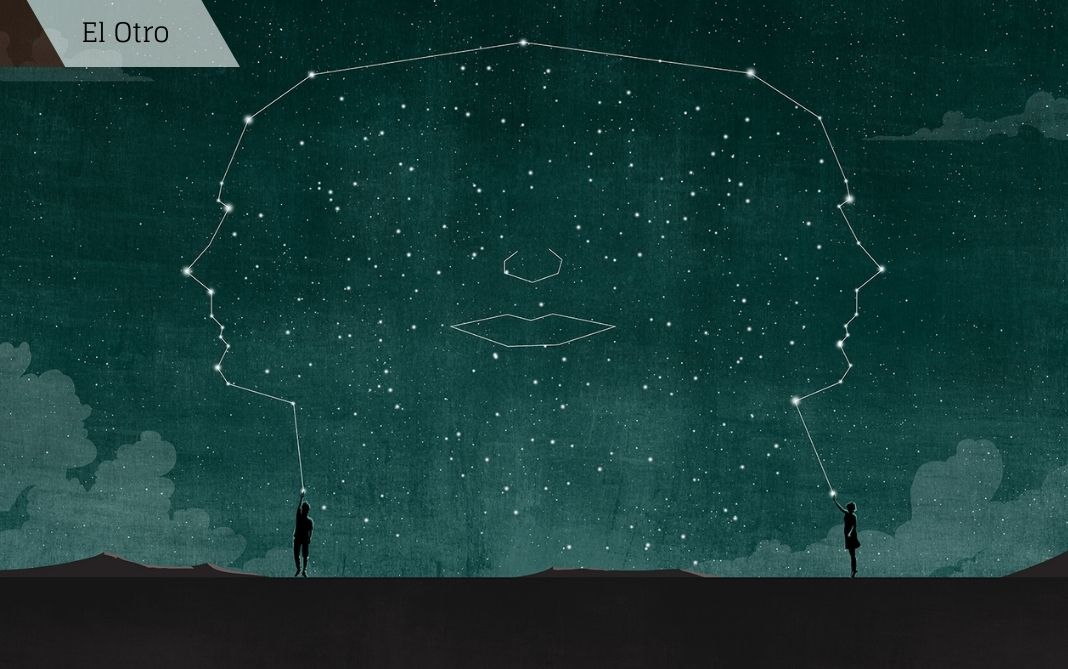 Dosier El Otro Somos 'con' el otro. Nuestros átomos, la materia que configura nuestro cuerpo, el de los demás y el universo entero es la expansión material de las antiguas estrellas que han dado paso a la vida. La muerte de esos astros fue el inicio de la vida del cosmos. La vida del cosmos y cada una de esas vidas individuales son —como escribió Sagan— «remanentes de una inmensa explosión, el Big Bang» © Ana Yael
