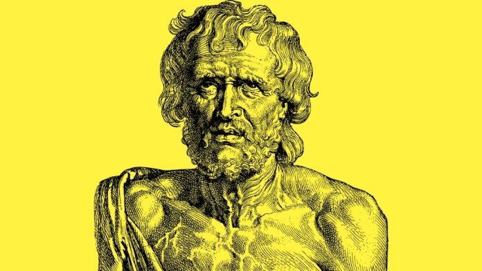 Séneca En «Sobre la felicidad», escribió Séneca, representante de la filosofía estoica, que «la virtud es algo elevado, excelso, soberano, invencible e infatigable: el placer es bajo, servil, deleznable, caduco». Diseño hecho a partir de imagen de Gordon Johnson en Pixabay.