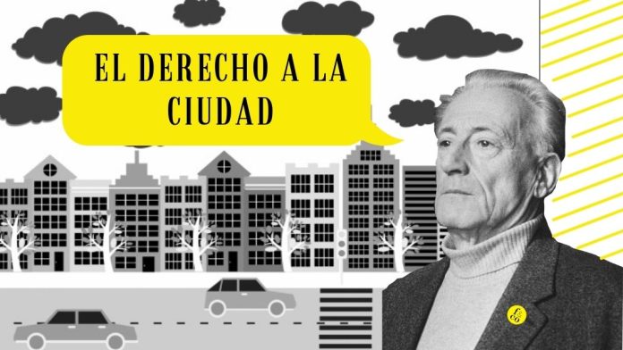 Henri Lefebvre y el derecho a la ciudad Henri Lefebvre es uno de los pensadores más influyentes en la arquitectura actual por su famoso «derecho a la ciudad». Ilustración de la ciudad extraída de Public Domain Pictures (CC0 1.0). Foto de Lefebvre perteneciente a Commons wikimedia (CC BY-SA 3.0 NL).