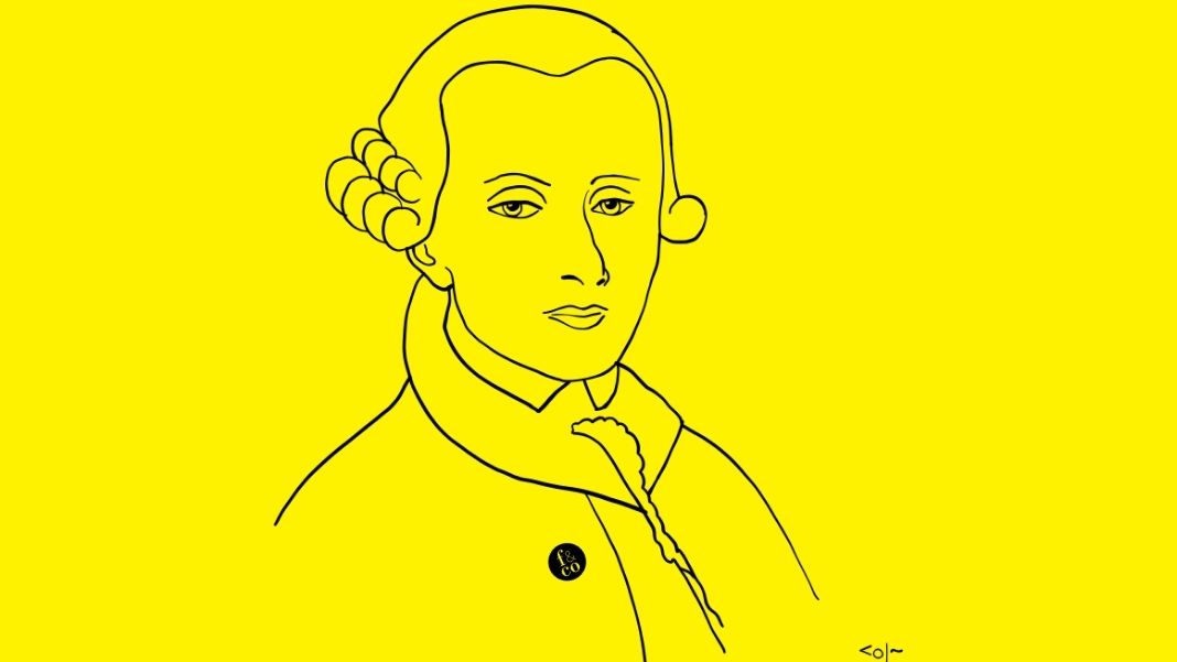 Kant: un viaje a lo trascendental. Kant es un hito de la filosofía occidental. Su filosofía supone el culmen de toda la reflexión anterior y el inicio de toda la filosofía posterior. Ilustración de Wikimedia Commons (user: Crovonrosso; CC BY-SA 4.0)