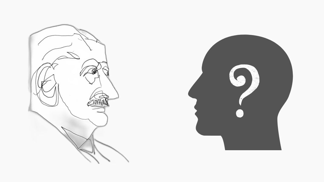 Ser humano Heidegger El ser humano está arrojado al mundo y, más que ser algo dado, es pura posibilidad. Diseño realizado a partir de la Ilustración de Heidegger de Renée (extraída de Flickr; CC BY-ND 2.0) y la silueta de OpenClipart-Vectors (de Pixabay, CC).