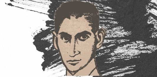 Los relatos de Kafka dibujan un mundo oscuro y absurdo, con el que nos sentimos extrañamente identificados. Diseño a partir de ilustración de dominio público extraída de Openclipart (CC0 1.0)