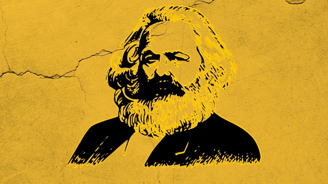 El pensamiento filosófico de Marx bebió de la teoría del estado hegeliana, la cual desarrolló desde coordenadas políticas. Diseño a partir de imagen del usuario ID156675, extraída de freesvg.com. Dominio público (CC0 1.0).